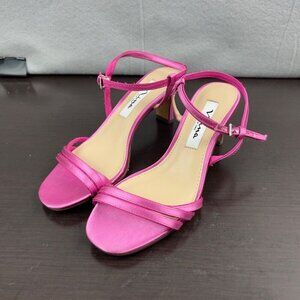 Nina Womens Pink Satin ESlide Sandals Shoes 5